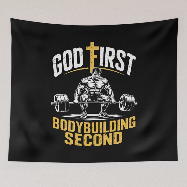 Item preview, God First Bodybuilding Second Christian Gym Workout For Men  designed and sold by CombatTask.