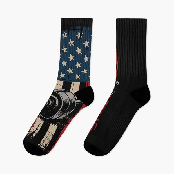 Item preview, Gym Barbell US Flag Workout Deadlift Weightlift Men Women designed and sold by CombatTask.