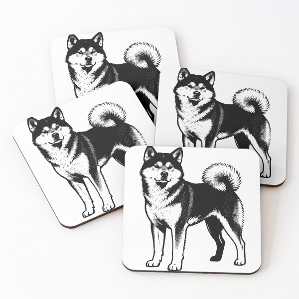 Item preview, Black And White Dog Akita Inu  designed and sold by Uglyandcute.