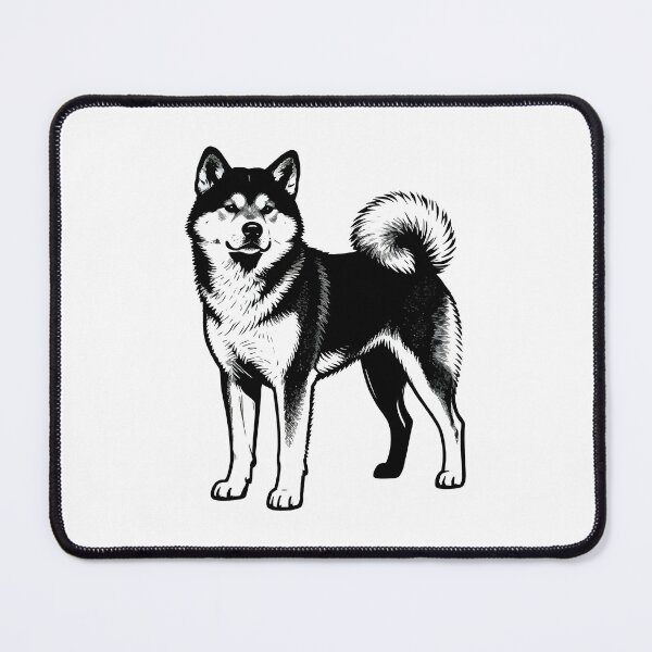 Item preview, Black And White Dog Akita Inu designed and sold by Uglyandcute.