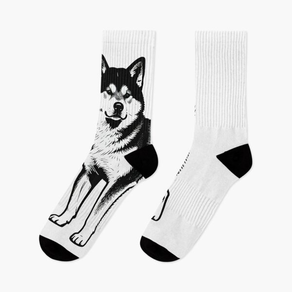 Item preview, Black And White Dog Akita Inu  designed and sold by Uglyandcute.