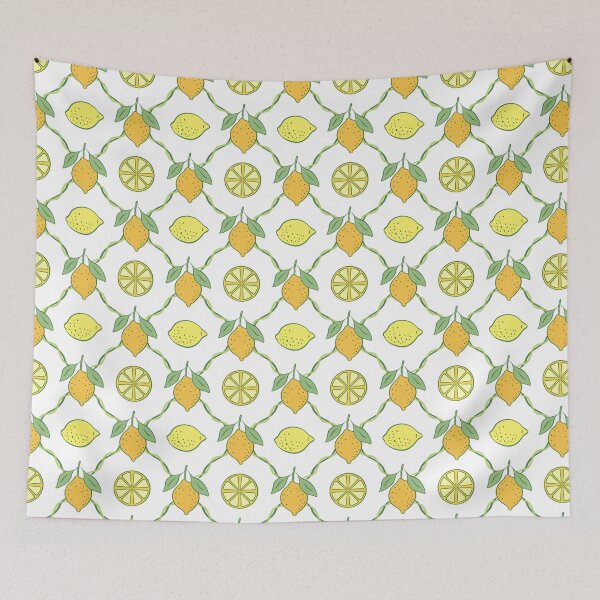 Item preview, Hand-Drawn Yellow & Green Lemon Pattern designed and sold by Olive Lane Creative.