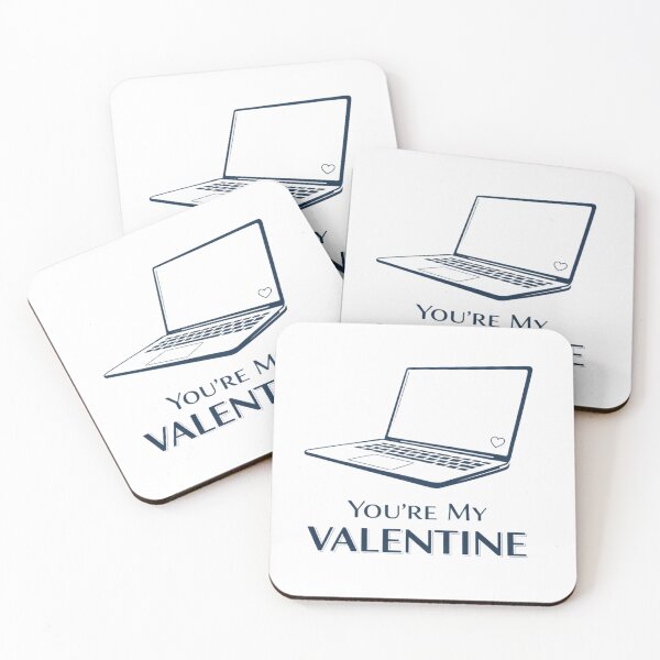 Artikelvorschau, Du bist mein Valentin – Minimalistische Laptop-Linienzeichnung entworfen und verkauft von LoppiPrintShop.
