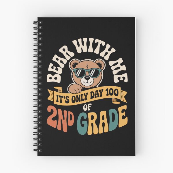 Item preview, Bear With Me It's Only Day 100 of 2nd Grade Teacher Retro Groovy designed and sold by ViralVector.