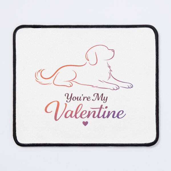 Artikelvorschau, Du bist mein Valentin – Minimalistische Hunde-Linienzeichnung entworfen und verkauft von LoppiPrintShop.
