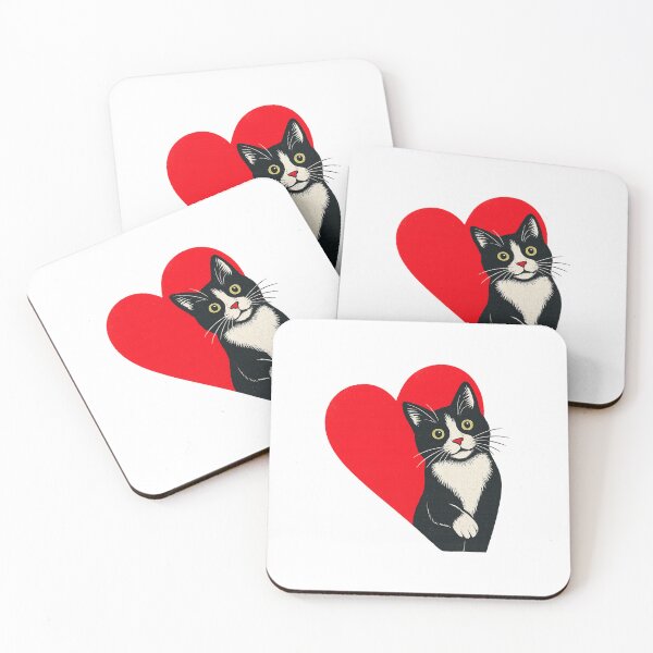Item preview, Tuxedo Cat Valentine Heart designed and sold by Han1986.