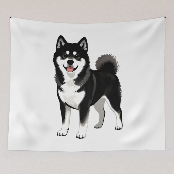 Item preview, Black And White Dog Akita Inu  designed and sold by Uglyandcute.