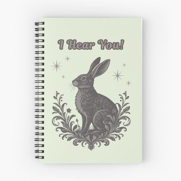 Item preview, I Hear You! Rabbit - Vintage Line Illustration Art designed and sold by TeesOnRosebud.