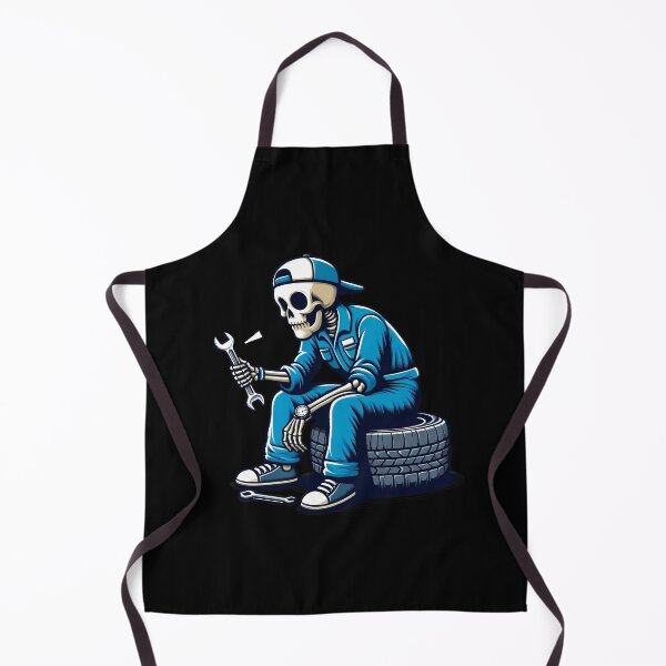 Item preview, Still Waiting On Parts - Funny Skeleton Mechanic on Tire designed and sold by GREENZ0NE.