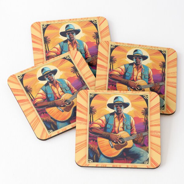 Item preview, Soulful Blues Guitar Poster – Retro Music Art with Vintage Rhythm Vibes designed and sold by oldrockerdudes.
