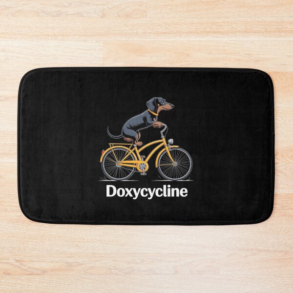 Item preview, Dachshund on Bicycle Doxycycline Pharmacy Pun Dog  designed and sold by MythWoot.