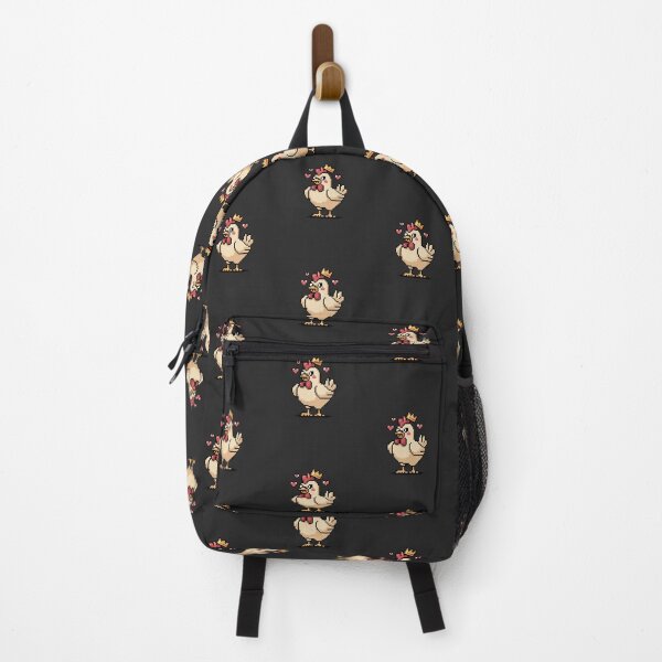 Item preview, Cute Pixel Art Chicken King with Crown and Hearts designed and sold by Best-Designers.