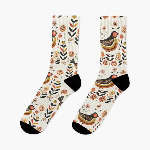 Item preview, Scandinavian Folk Art, Bird and Flowers designed and sold by xiao xuans.