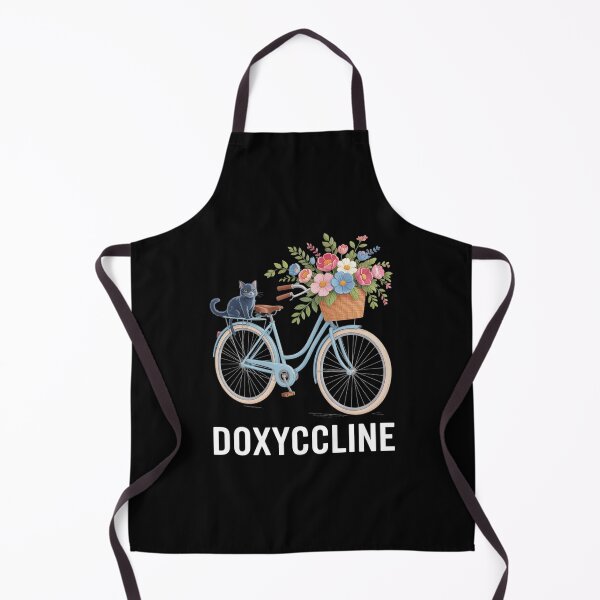 Item preview, Doxycycline Pharmacy Pun Dachshund on Bicycle Flower designed and sold by MythWoot.
