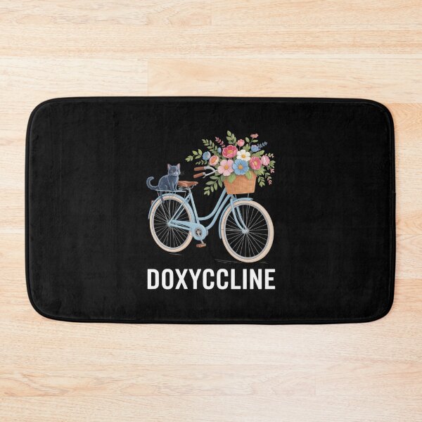 Item preview, Doxycycline Pharmacy Pun Dachshund on Bicycle Flower  designed and sold by MythWoot.