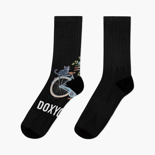 Item preview, Doxycycline Pharmacy Pun Dachshund on Bicycle Flower  designed and sold by MythWoot.