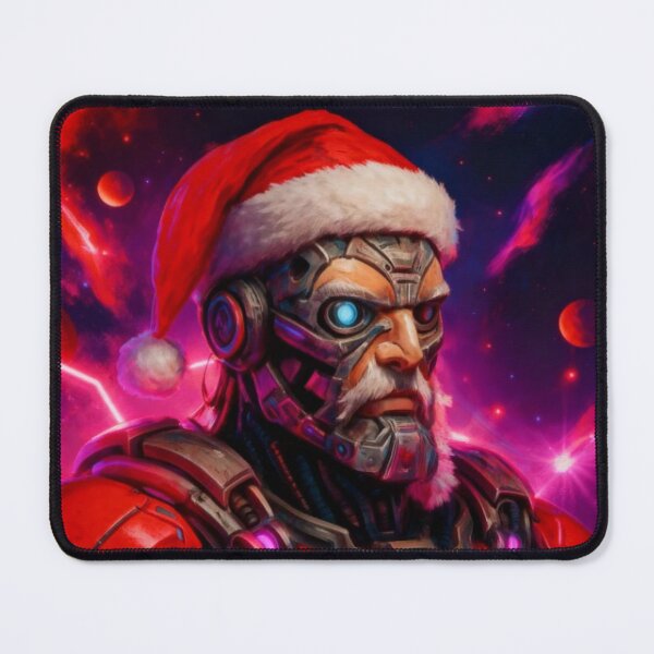 Item preview, Sci-Fi Cybernetic Santa Claus Christmas Art – Neon Red Magenta Futuristic Space Illustration designed and sold by TSOL5.