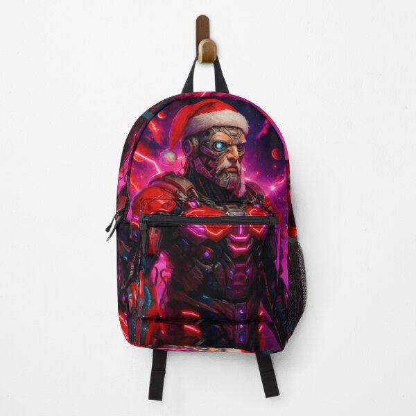 Item preview, Sci-Fi Cybernetic Santa Claus Christmas Art – Neon Red Magenta Futuristic Space Illustration designed and sold by TSOL5.