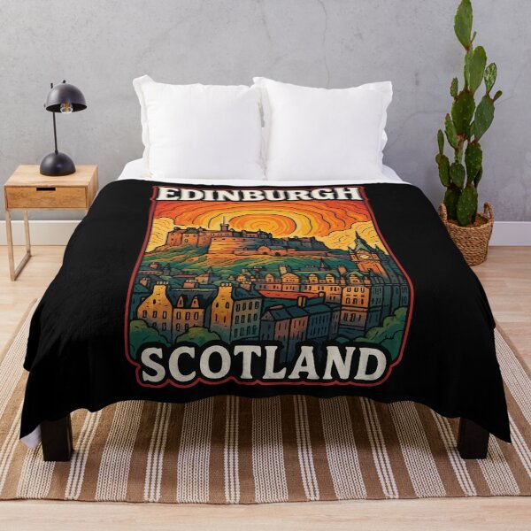 Item preview, Edinburgh Scotland Retro Trippy Art Travel designed and sold by TomFrontierArt.