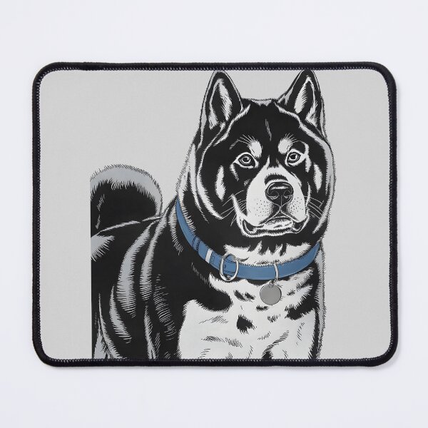 Item preview, Black And White Dog Akita Inu designed and sold by Uglyandcute.
