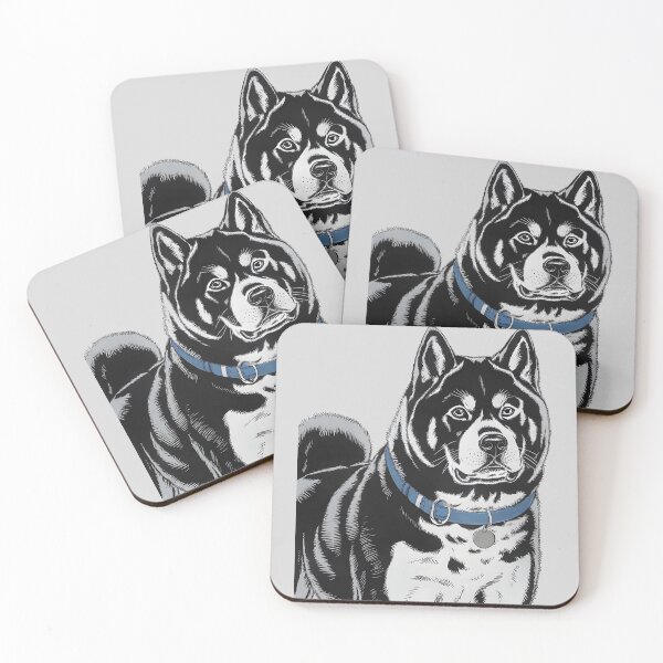 Item preview, Black And White Dog Akita Inu  designed and sold by Uglyandcute.