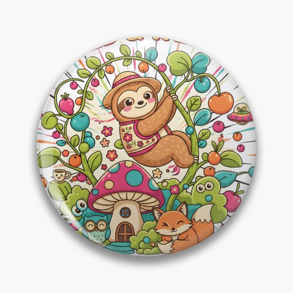 Item preview, Wild and Weird Plant Power Party Sloth and Fox Cottagecore T-Shirt designed and sold by RectifyFashions.