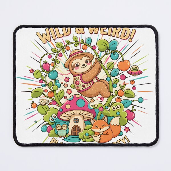 Item preview, Wild and Weird Plant Power Party Sloth and Fox Cottagecore T-Shirt designed and sold by RectifyFashions.
