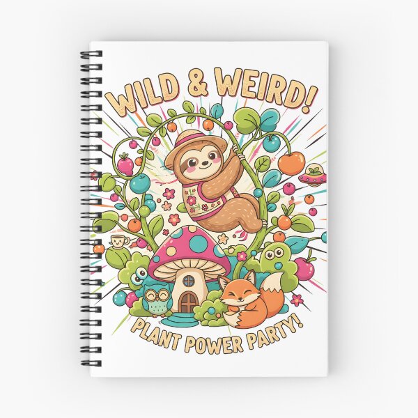 Item preview, Wild and Weird Plant Power Party Sloth and Fox Cottagecore T-Shirt designed and sold by RectifyFashions.