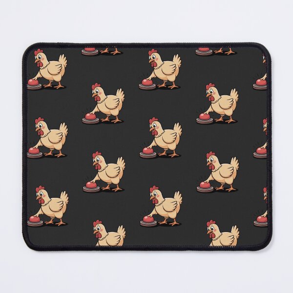Item preview, Curious Cartoon Chicken Pressing a Big Red Button designed and sold by Best-Designers.
