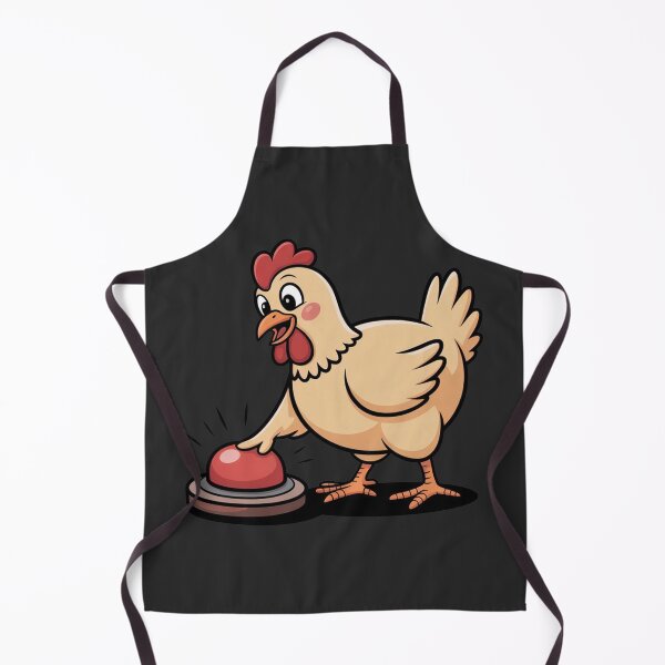 Item preview, Curious Cartoon Chicken Pressing a Big Red Button designed and sold by Best-Designers.