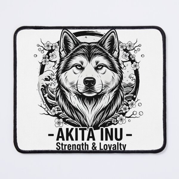 Item preview, Black And White Dog Akita Inu designed and sold by Uglyandcute.