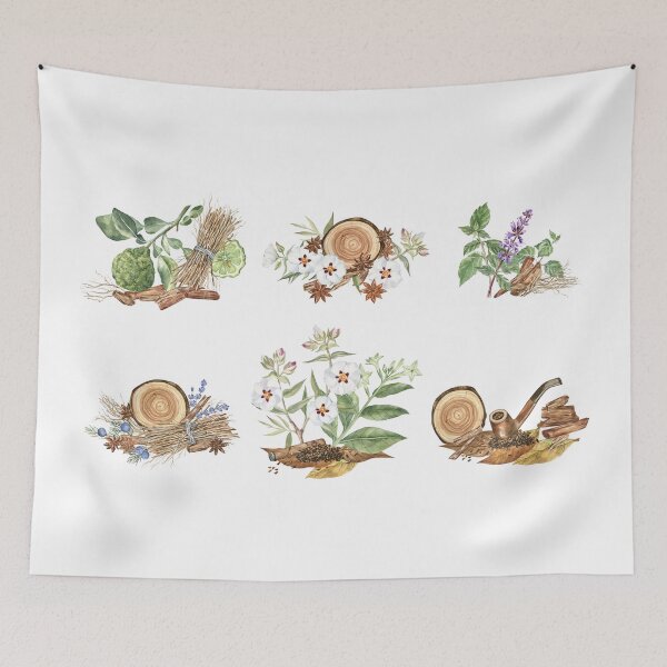 Item preview, Fragrant Plants Botanical Compositions designed and sold by Flowersforbear.