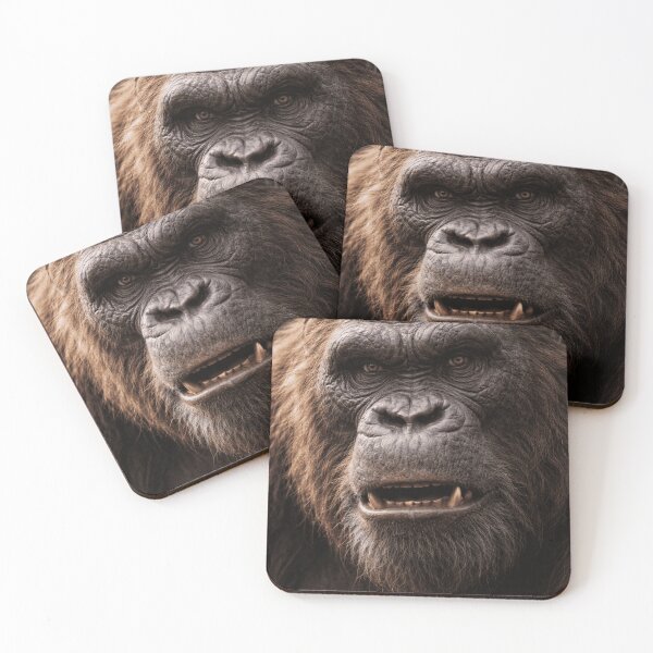 Item preview, The intense stare of the massive Gigantopithecus, a formidable prehistoric titan. designed and sold by PrehistoryPulse.