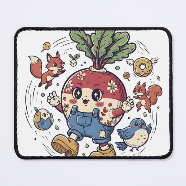Item preview, Kawaii Radish in Overalls Garden Friends Cute Vegetable T-Shirt designed and sold by RectifyFashions.