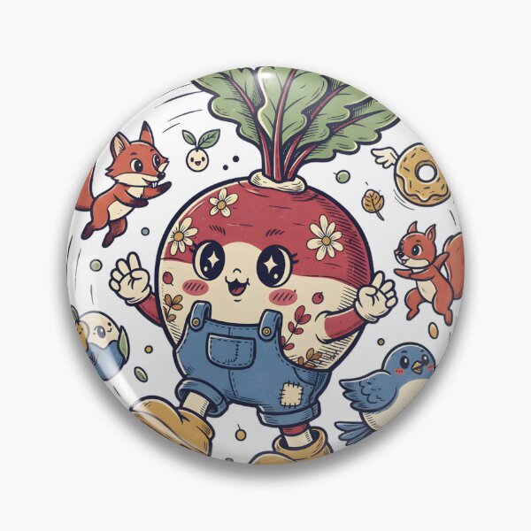 Item preview, Kawaii Radish in Overalls Garden Friends Cute Vegetable T-Shirt designed and sold by RectifyFashions.