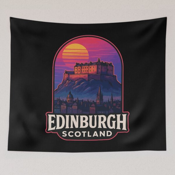 Item preview, Edinburgh Scotland Retrowave designed and sold by TomFrontierArt.
