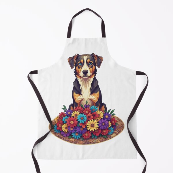 Item preview, Dog and flowers designed and sold by PP&RAINBOW SHOP.