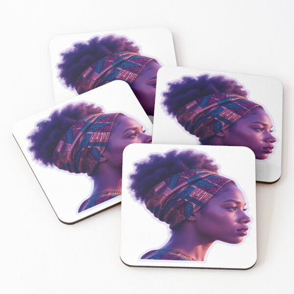 Item preview, Neo-Soul Afro Puff Queen Sticker – Neon Mudcloth Watercolor Vinyl Decal designed and sold by ARTCREATESHOP.