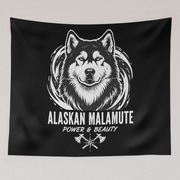 Item preview, Black And White Dog Alaskan Malamute designed and sold by Uglyandcute.