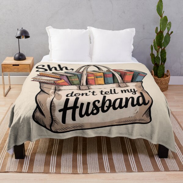 Item preview, Shh Don't Tell My Husband - Funny Book Hoarding Bag designed and sold by No Shelf Control.