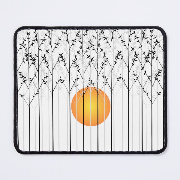 Item preview, Minimalist Bamboo Forest Silhouette with Rising Sun Art designed and sold by DeeLulu.