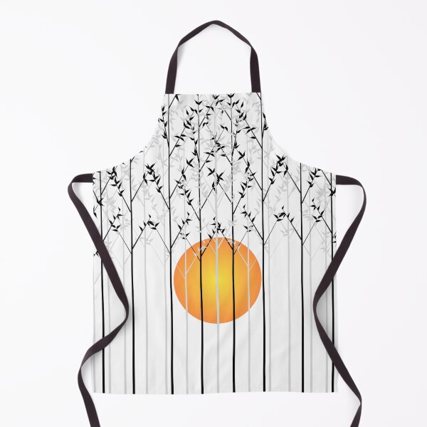 Item preview, Minimalist Bamboo Forest Silhouette with Rising Sun Art designed and sold by DeeLulu.