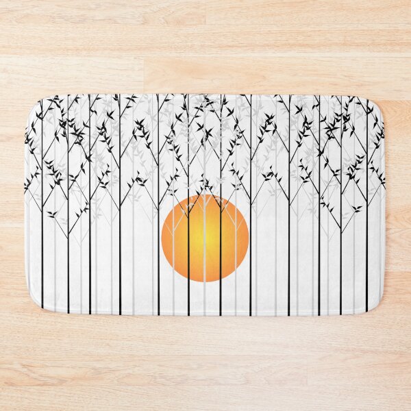 Item preview, Minimalist Bamboo Forest Silhouette with Rising Sun Art designed and sold by DeeLulu.
