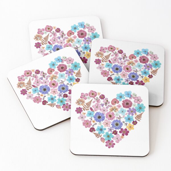 Item preview, Pressed Flowers, Heart Shaped Botanical, Vintage Romantic Pressed Floral designed and sold by DesignDenDo ⭐⭐⭐⭐⭐.
