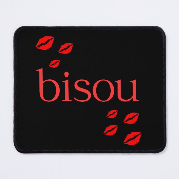 Item preview, Bisou Typography Design with Lips | Romantic & Playful Red Graphic designed and sold by photo-travel.