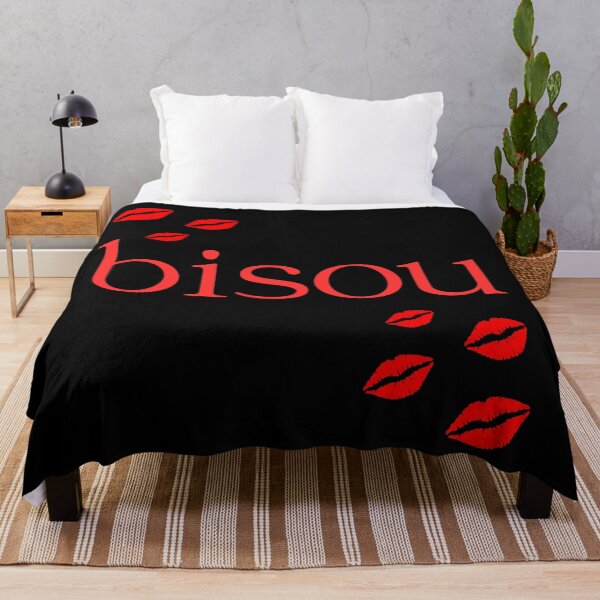 Item preview, Bisou Typography Design with Lips | Romantic & Playful Red Graphic designed and sold by photo-travel.