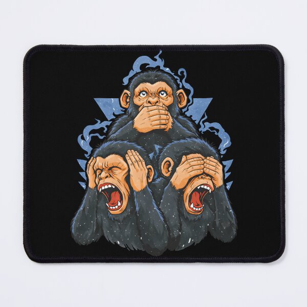 Item preview, Three Wise Monkeys Graffiti Street Art See Hear Speak No Evil Chimp Urban Design designed and sold by DrawHandArt.
