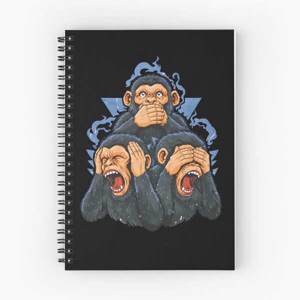 Item preview, Three Wise Monkeys Graffiti Street Art See Hear Speak No Evil Chimp Urban Design designed and sold by DrawHandArt.