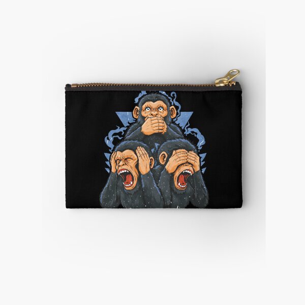 Item preview, Three Wise Monkeys Graffiti Street Art See Hear Speak No Evil Chimp Urban Design designed and sold by DrawHandArt.