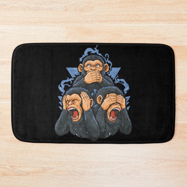 Item preview, Three Wise Monkeys Graffiti Street Art See Hear Speak No Evil Chimp Urban Design designed and sold by DrawHandArt.